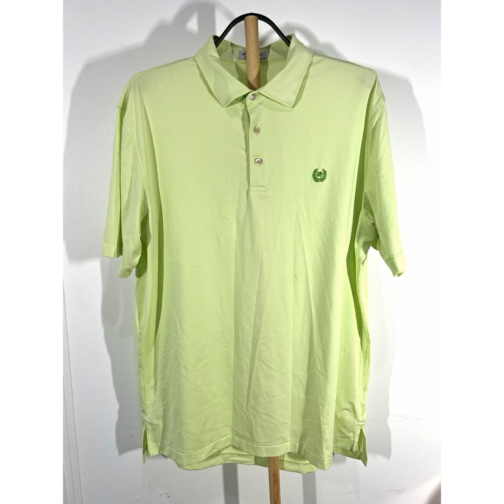Peter Millar Summer Comfort Golf Polo Mens Large Lime Green Performance Shirt